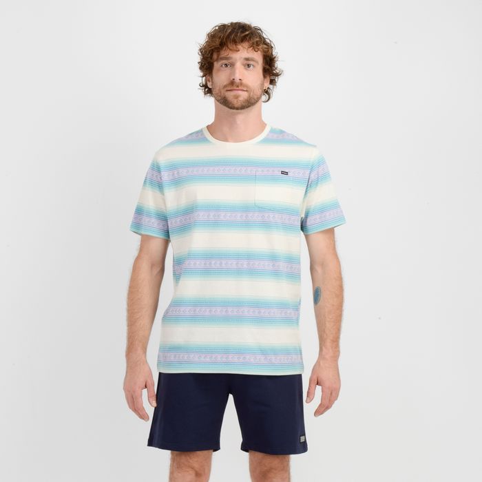 POLERA MANGA CORTA ETNIC  BEIGE