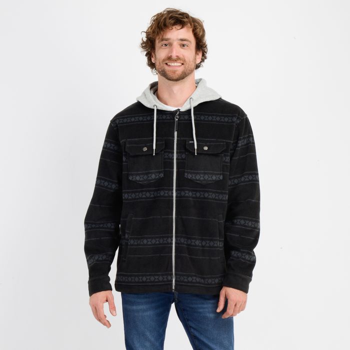 CAMISA POLAR REDMOND HOOD NEGRO