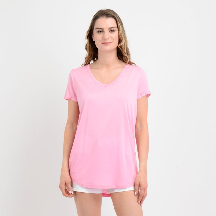 POLERA MANGA CORTA ESSENTIAL  ROSADO MEDIO