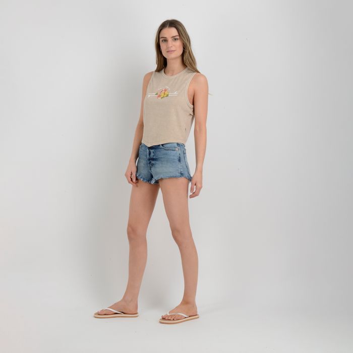 POLERA SIN MANGAS TROPICAL SURF  BEIGE OSCURO