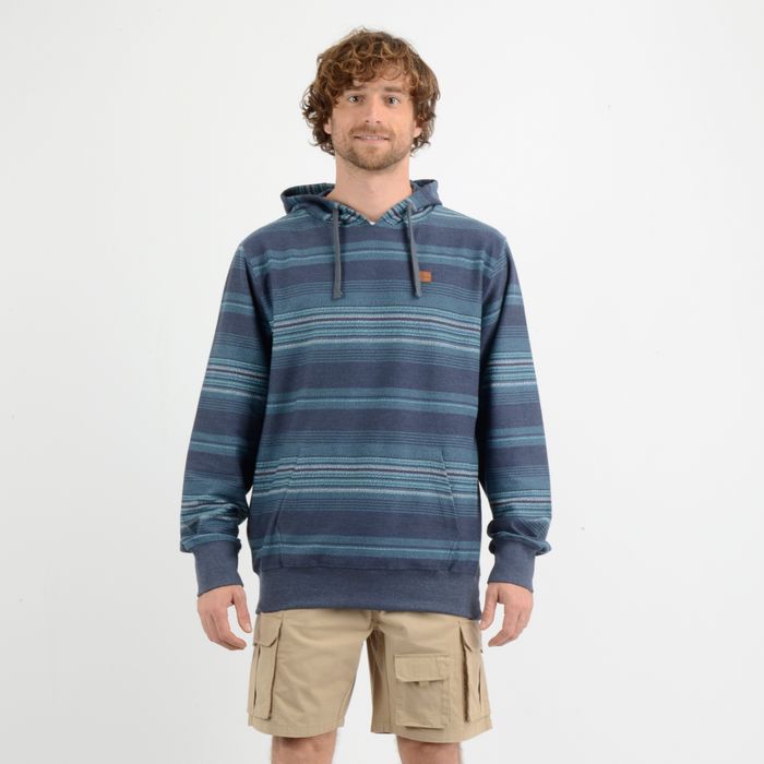 POLERON HOODIE BAVARO STRIPE  AZUL