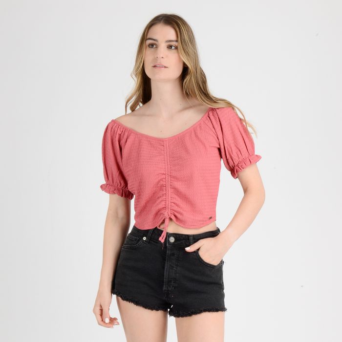 POLERA MANGA CORTA LEANNE  ROSADO OSCURO