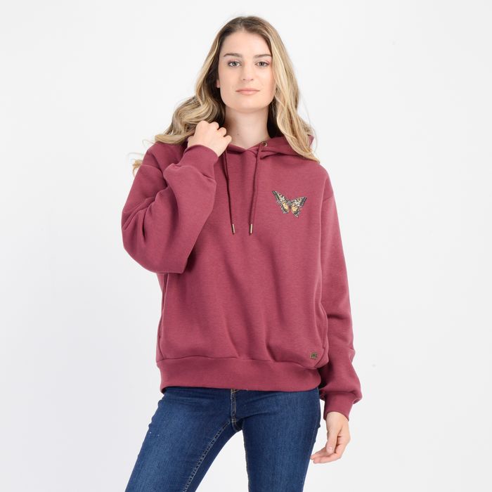 POLERON BYRON HOODY  ROJO OSCURO