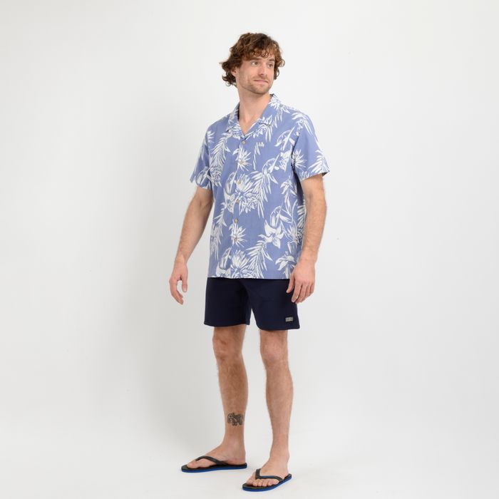 CAMISA MANGA CORTA TROPICANA  AZUL