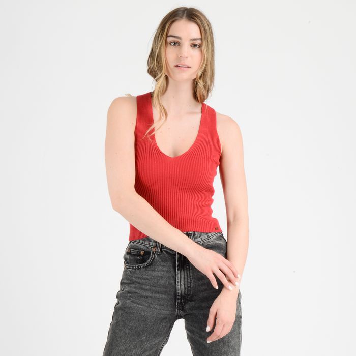 POLERA SIN MANGAS CAMDEM ROJO