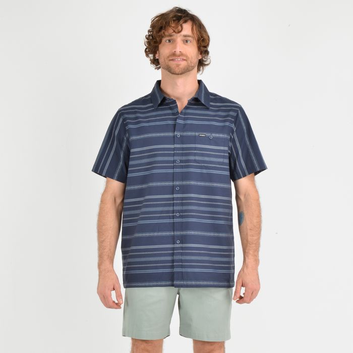 CAMISA MANGA CORTA SEAFARING STRIPÈ AZUL