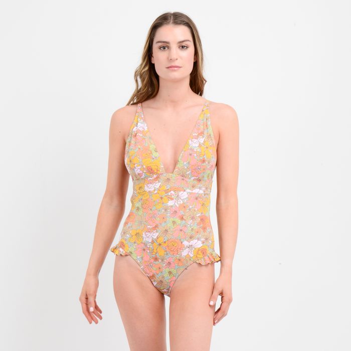 TRAJE DE BAÑO ENTERO JANIS  VERDE CLARO / PASTEL