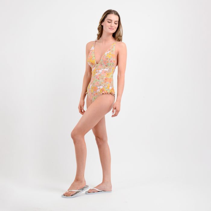 TRAJE DE BAÑO ENTERO JANIS  VERDE CLARO / PASTEL