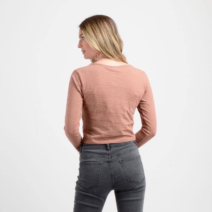 POLERA MANGA LARGA LEANNE CAFÉ COBRE