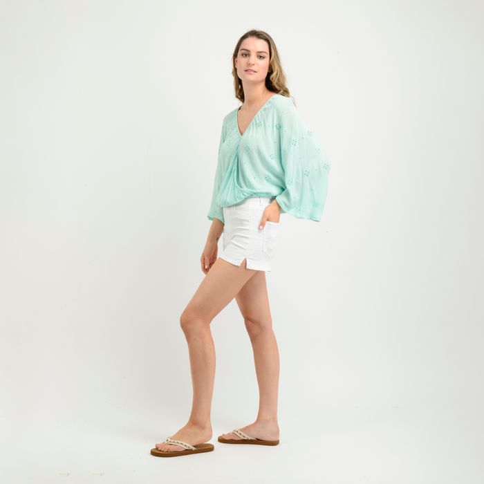 BLUSA MANGA CORTA SABANNA  VERDE CLARO / PASTEL