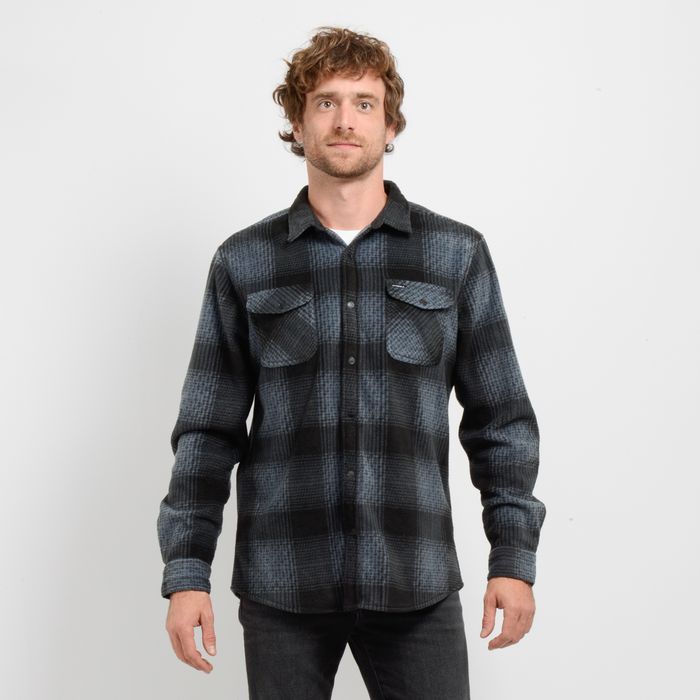 CAMISA POLAR GLACIER PLAID GRIS OSCURO