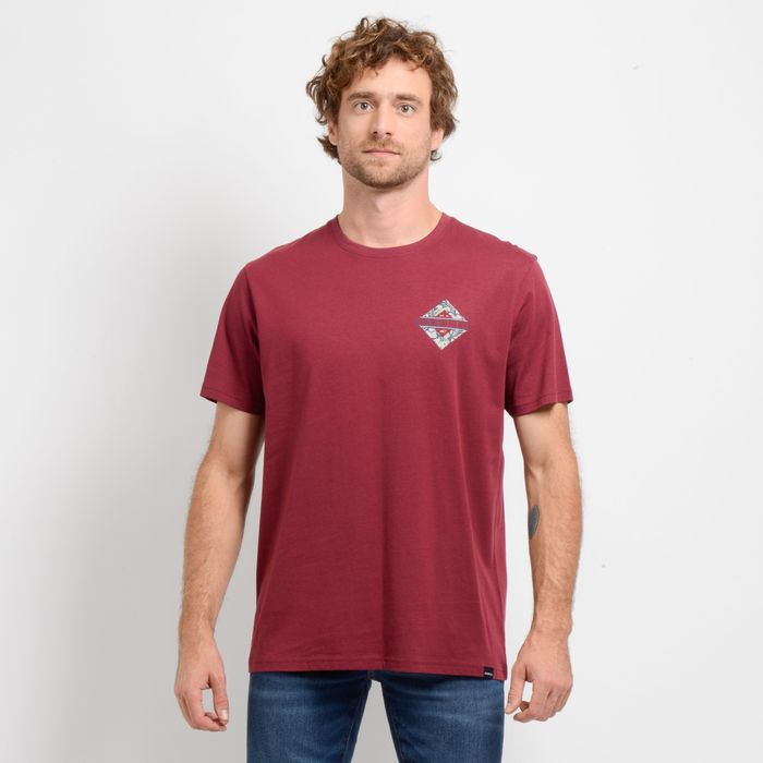 POLERA MANGA CORTA BRACKETS  ROJO OSCURO
