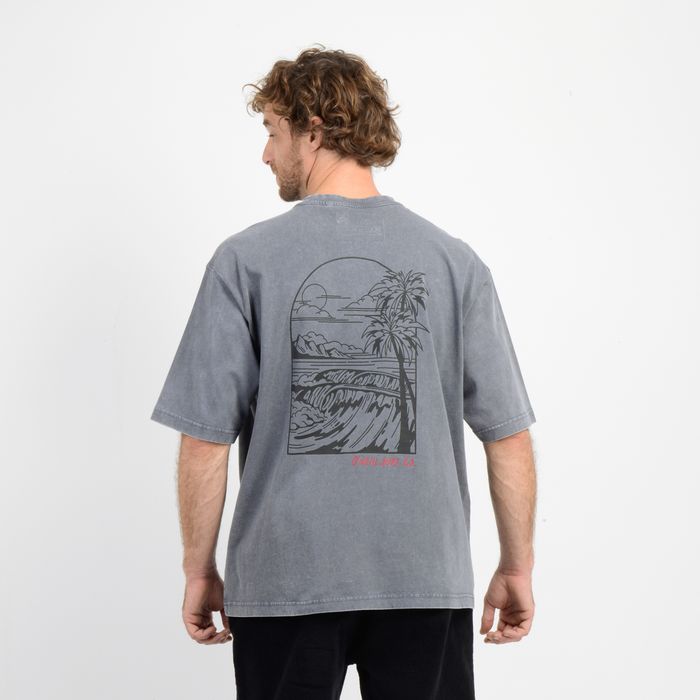 POLERA MANGA CORTA VISTA  GRIS OSCURO