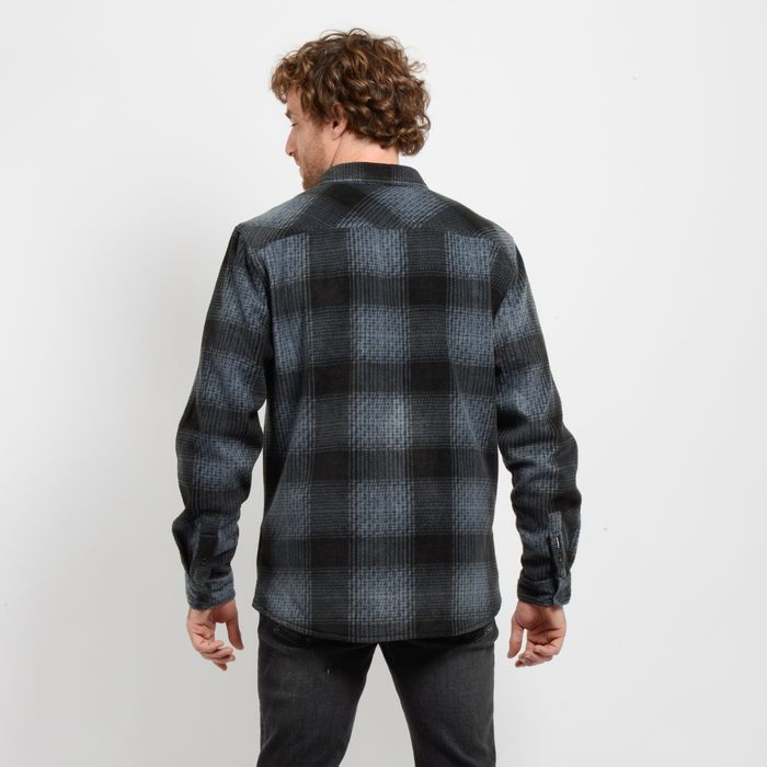CAMISA POLAR GLACIER PLAID GRIS OSCURO