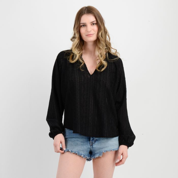 BLUSA MANGA LARGA BELLE NEGRO