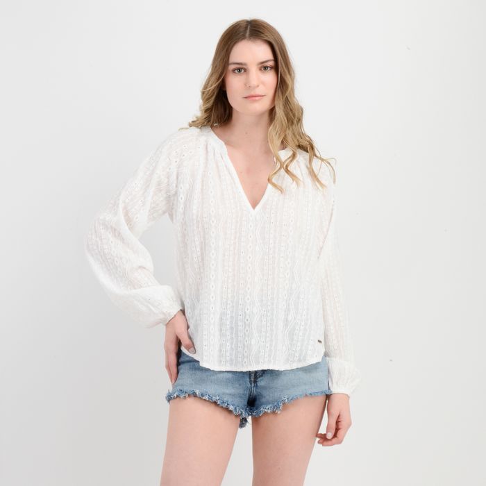 BLUSA MANGA LARGA BELLE BEIGE CLARO