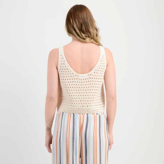 POLERA TEJIDA SIN MANGAS RYAN BEIGE