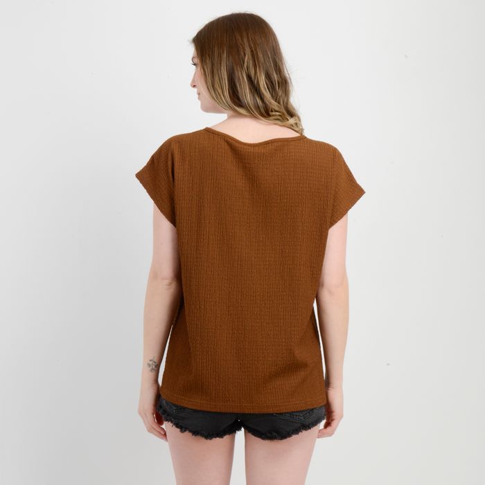 POLERA MANGA CORTA ELISA CAFÉ CLARO