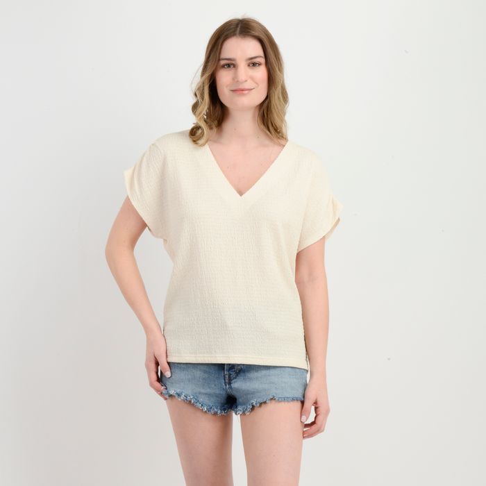 POLERA MANGA CORTA CAMILE BEIGE CLARO