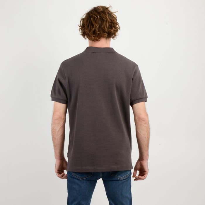 POLERA TEJIDA MANGA CORTA RIVERA GRIS OSCURO