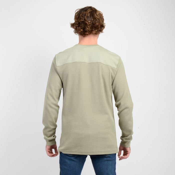 POLERA MANGA LARGA WAFFLE SUPLY II VERDE OSCURO