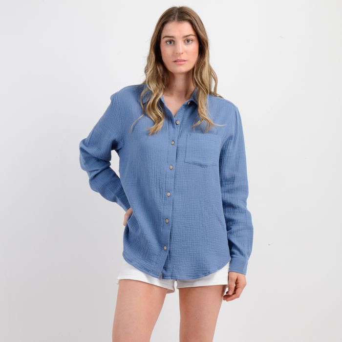 BLUSA MANGA LARGA LENI AZUL