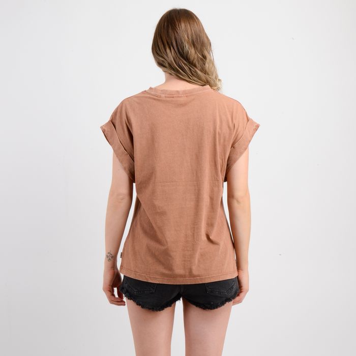 POLERA MANGA CORTA SUN FLOWER CAFÉ CLARO