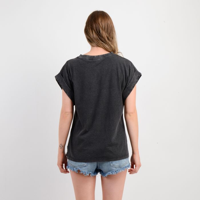 POLERA MANGA CORTA SUN FLOWER NEGRO