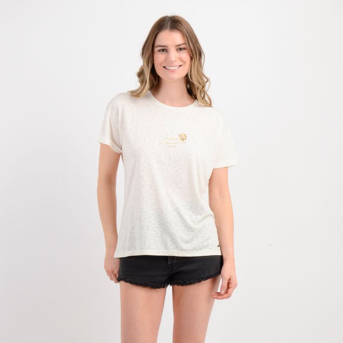 POLERA MANGA CORTA DITSY BEIGE CLARO