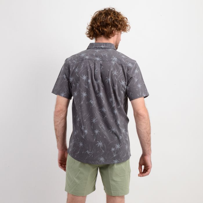 CAMISA MANGA CORTA TRVLR TRAVERSE PALM GRIS OSCURO
