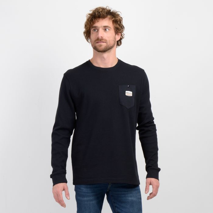 POLERA MANGA LARGA WAFFLE SUPLY II NEGRO