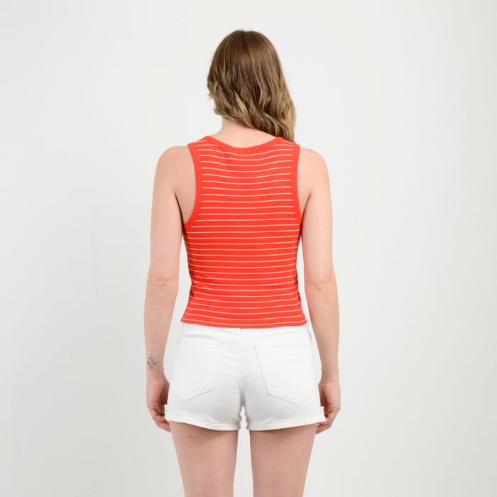 POLERA RIB SIN MANGAS CLOVE ROJO