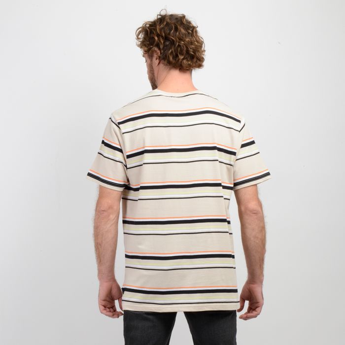 POLERA MANGA CORTA O'RIGINALS STRIPE BEIGE CLARO
