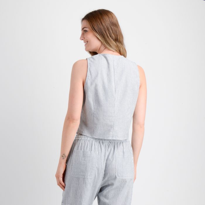 BLUSA VEST RAYADA ALLY AZUL