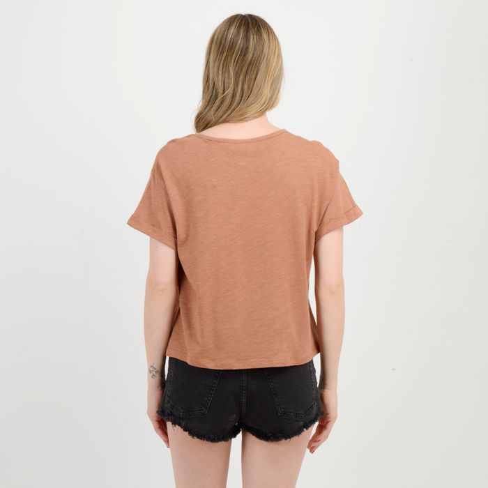 POLERA MANGA CORTA MOMENT CROP  CAFÉ CLARO / PASTEL