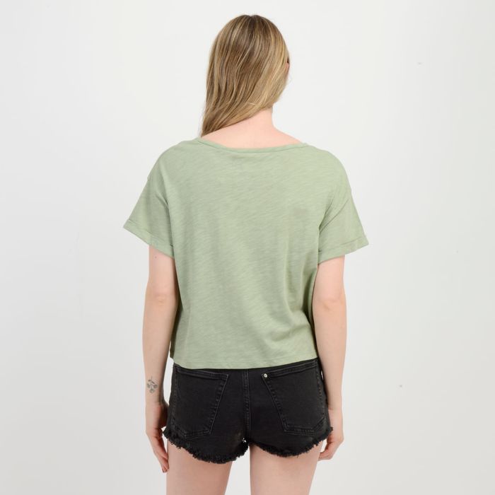 POLERA MANGA CORTA MOMENT CROP  VERDE