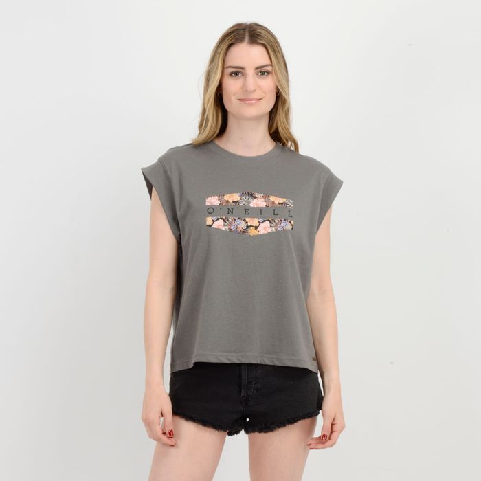 POLERA MANGA CORTA BOTANIC  GRIS OSCURO