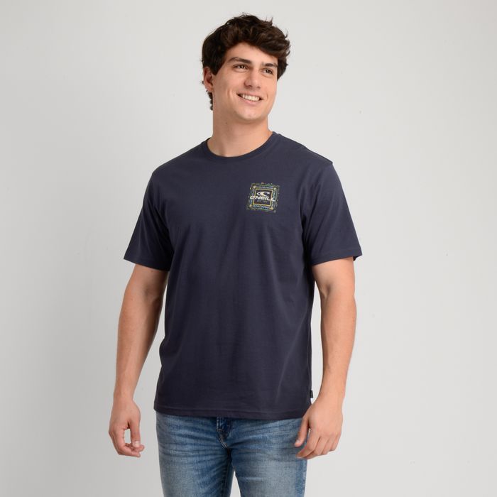 POLERA MANGA CORTA PATTERNS AZUL OSCURO