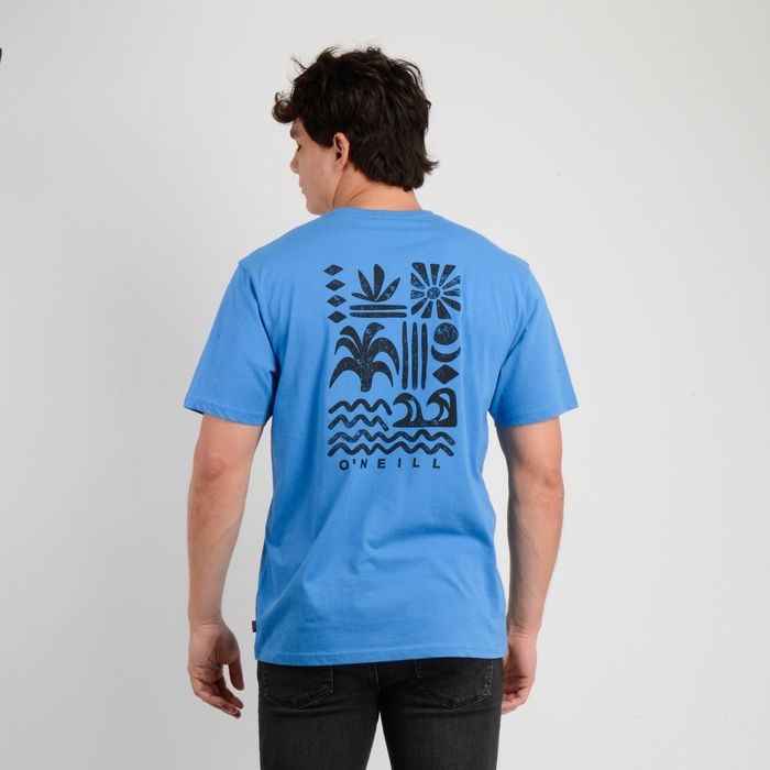 POLERA MANGA CORTA GLYPHS AZUL