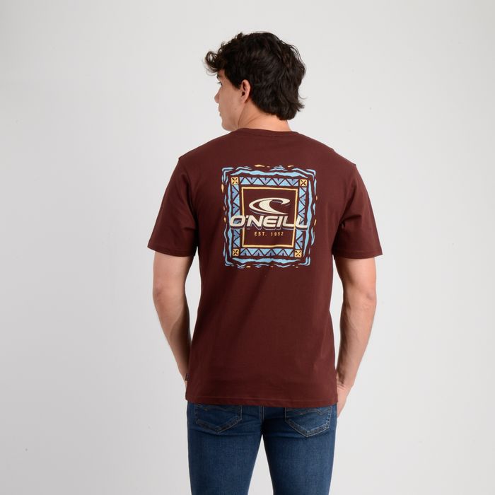 POLERA MANGA CORTA PATTERNS ROJO OSCURO