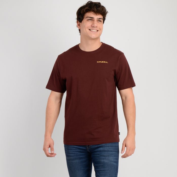 POLERA MANGA CORTA GLASSY DAYS ROJO OSCURO