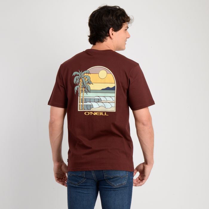 POLERA MANGA CORTA GLASSY DAYS ROJO OSCURO