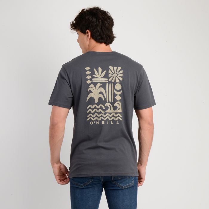 POLERA MANGA CORTA GLYPHS GRIS OSCURO