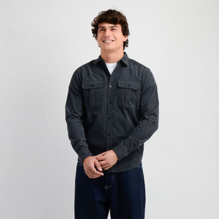 CAMISA MANGA LARGA CLINT GRIS OSCURO