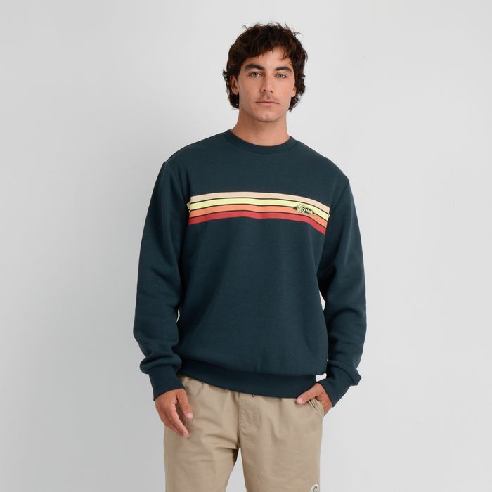 POLERON OG STRIPE CREW VERDE OSCURO